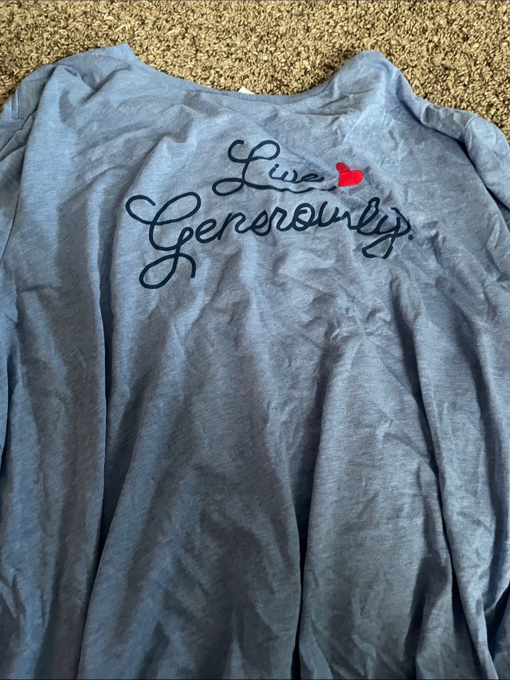 Light Blue 'Live Generously' Graphic Tee